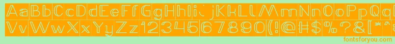 LASER GUN Bold Inverse Font – Orange Fonts on Green Background