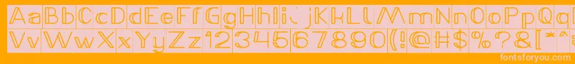 LASER GUN Bold Inverse-Schriftart – Rosa Schriften auf orangefarbenem Hintergrund