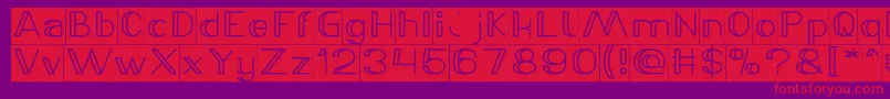 LASER GUN Bold Inverse-Schriftart – Rote Schriften auf violettem Hintergrund