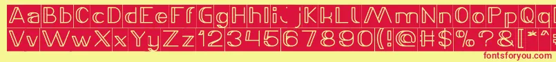 LASER GUN Bold Inverse Font – Red Fonts on Yellow Background