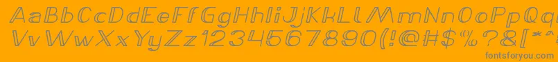 LASER GUN Bold Italic-Schriftart – Graue Schriften auf orangefarbenem Hintergrund