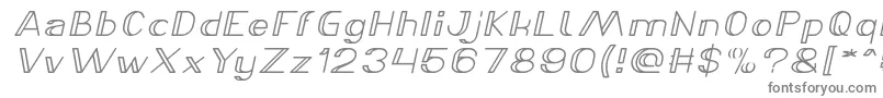 LASER GUN Bold Italic-fontti – harmaat kirjasimet valkoisella taustalla