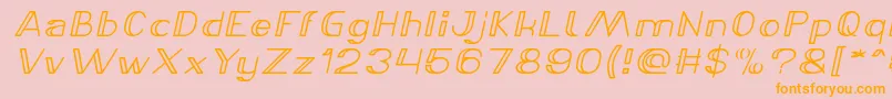 Fonte LASER GUN Bold Italic – fontes laranjas em um fundo rosa