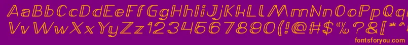 フォントLASER GUN Bold Italic – 紫色の背景にオレンジのフォント