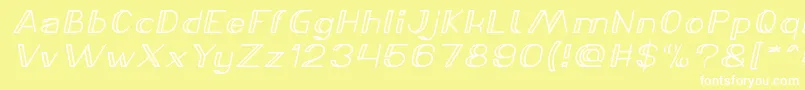 フォントLASER GUN Bold Italic – 黄色い背景に白い文字