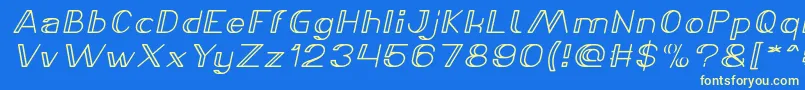 Fonte LASER GUN Bold Italic – fontes amarelas em um fundo azul