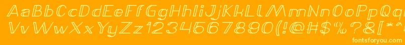 LASER GUN Bold Italic Font – Yellow Fonts on Orange Background