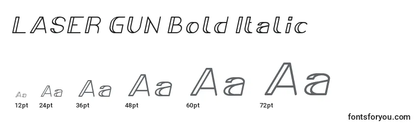 Größen der Schriftart LASER GUN Bold Italic