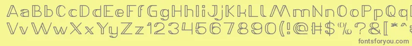 フォントLASER GUN Bold – 黄色の背景に灰色の文字