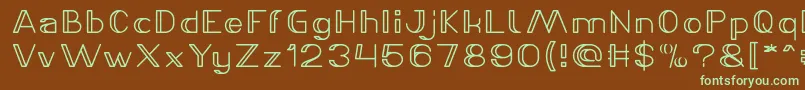 LASER GUN Bold-Schriftart – Grüne Schriften auf braunem Hintergrund
