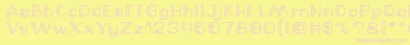 LASER GUN Bold-Schriftart – Rosa Schriften auf gelbem Hintergrund