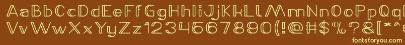 LASER GUN Bold-fontti – keltaiset fontit ruskealla taustalla