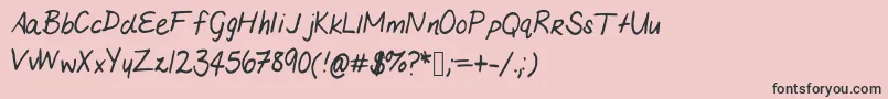Police Mariashandwriting – polices noires sur fond rose