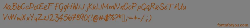 Mariashandwriting Font – Brown Fonts on Gray Background