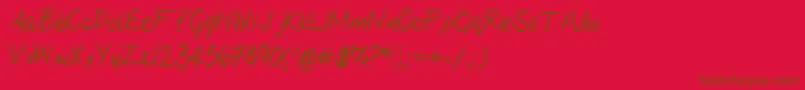 Mariashandwriting-Schriftart – Braune Schriften auf rotem Hintergrund