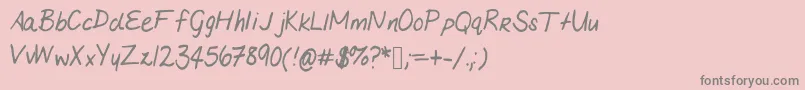 Mariashandwriting Font – Gray Fonts on Pink Background