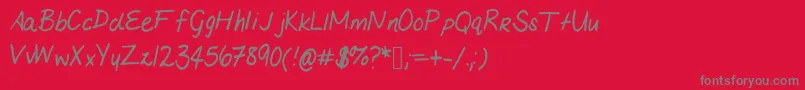 Mariashandwriting Font – Gray Fonts on Red Background