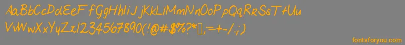 Mariashandwriting Font – Orange Fonts on Gray Background