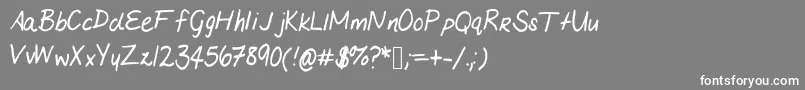 Mariashandwriting Font – White Fonts on Gray Background