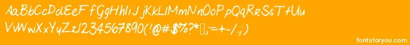 Mariashandwriting Font – White Fonts on Orange Background