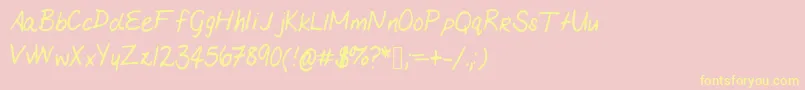 Mariashandwriting Font – Yellow Fonts on Pink Background