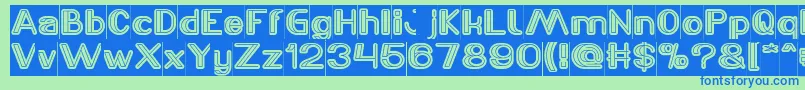 LASER GUN Inverse Font – Blue Fonts on Green Background