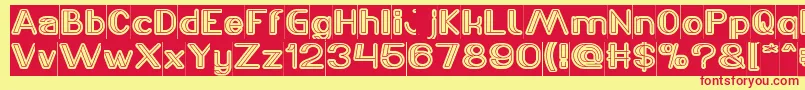 LASER GUN Inverse Font – Red Fonts on Yellow Background