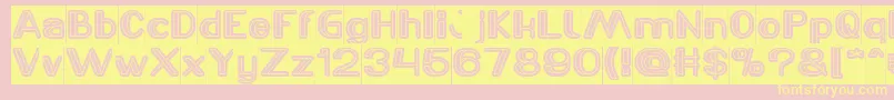 LASER GUN Inverse-Schriftart – Gelbe Schriften auf rosa Hintergrund