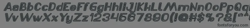 フォントLASER GUN Italic – 黒い文字の灰色の背景