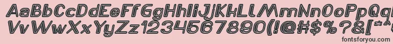 LASER GUN Italic Font – Black Fonts on Pink Background