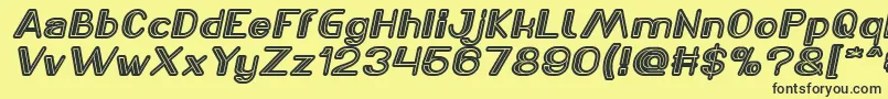 fuente LASER GUN Italic – Fuentes Negras Sobre Fondo Amarillo