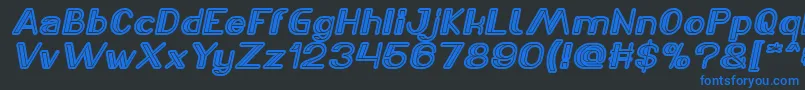 Шрифт LASER GUN Italic – синие шрифты на чёрном фоне