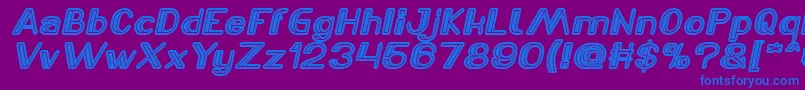 LASER GUN Italic Font – Blue Fonts on Purple Background