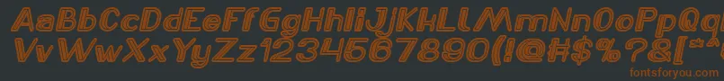 LASER GUN Italic-Schriftart – Braune Schriften auf schwarzem Hintergrund