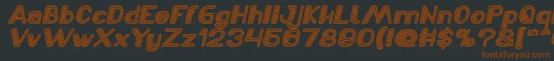 フォントLASER GUN Italic – 黒い背景に茶色のフォント