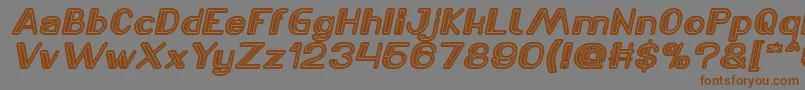LASER GUN Italic Font – Brown Fonts on Gray Background