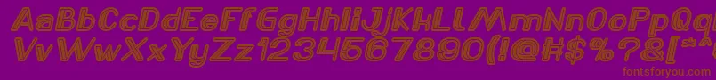 LASER GUN Italic Font – Brown Fonts on Purple Background