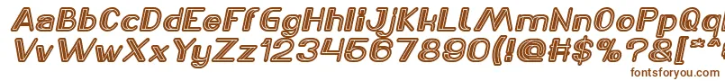 フォントLASER GUN Italic – 白い背景に茶色のフォント