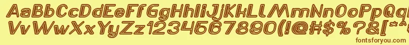 LASER GUN Italic Font – Brown Fonts on Yellow Background