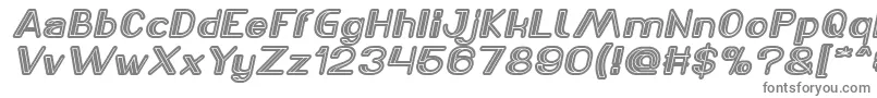 Czcionka LASER GUN Italic – szare czcionki