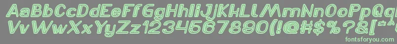 LASER GUN Italic-Schriftart – Grüne Schriften auf grauem Hintergrund