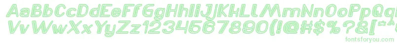 LASER GUN Italic Font – Green Fonts on White Background