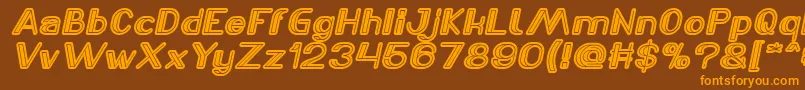 fuente LASER GUN Italic – Fuentes Naranjas Sobre Fondo Marrón