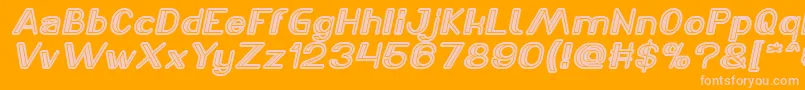 LASER GUN Italic Font – Pink Fonts on Orange Background