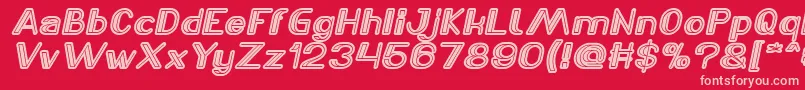 LASER GUN Italic Font – Pink Fonts on Red Background