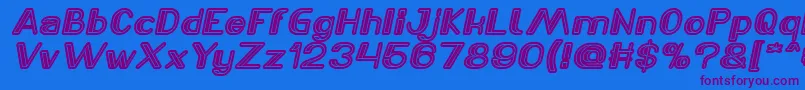 LASER GUN Italic Font – Purple Fonts on Blue Background