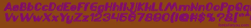 LASER GUN Italic Font – Purple Fonts on Brown Background