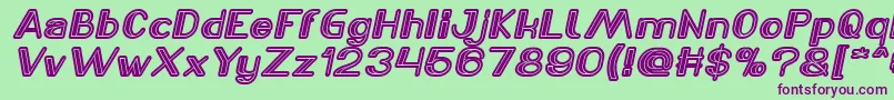 LASER GUN Italic Font – Purple Fonts on Green Background