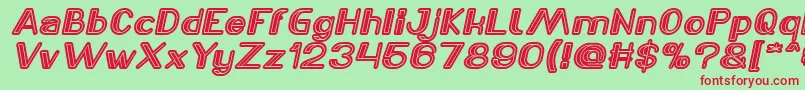 fuente LASER GUN Italic – Fuentes Rojas Sobre Fondo Verde