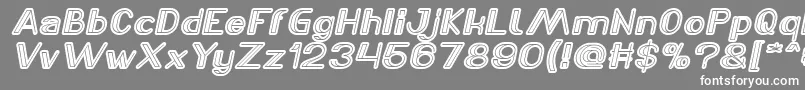 LASER GUN Italic-Schriftart – Weiße Schriften auf grauem Hintergrund